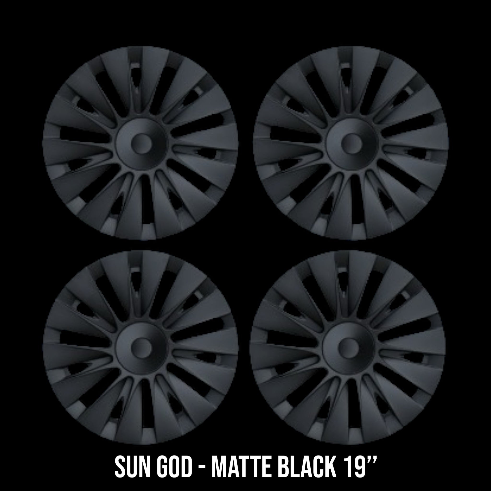 Wheel cover sun god 19’’ matte black - TESLA MODEL Y