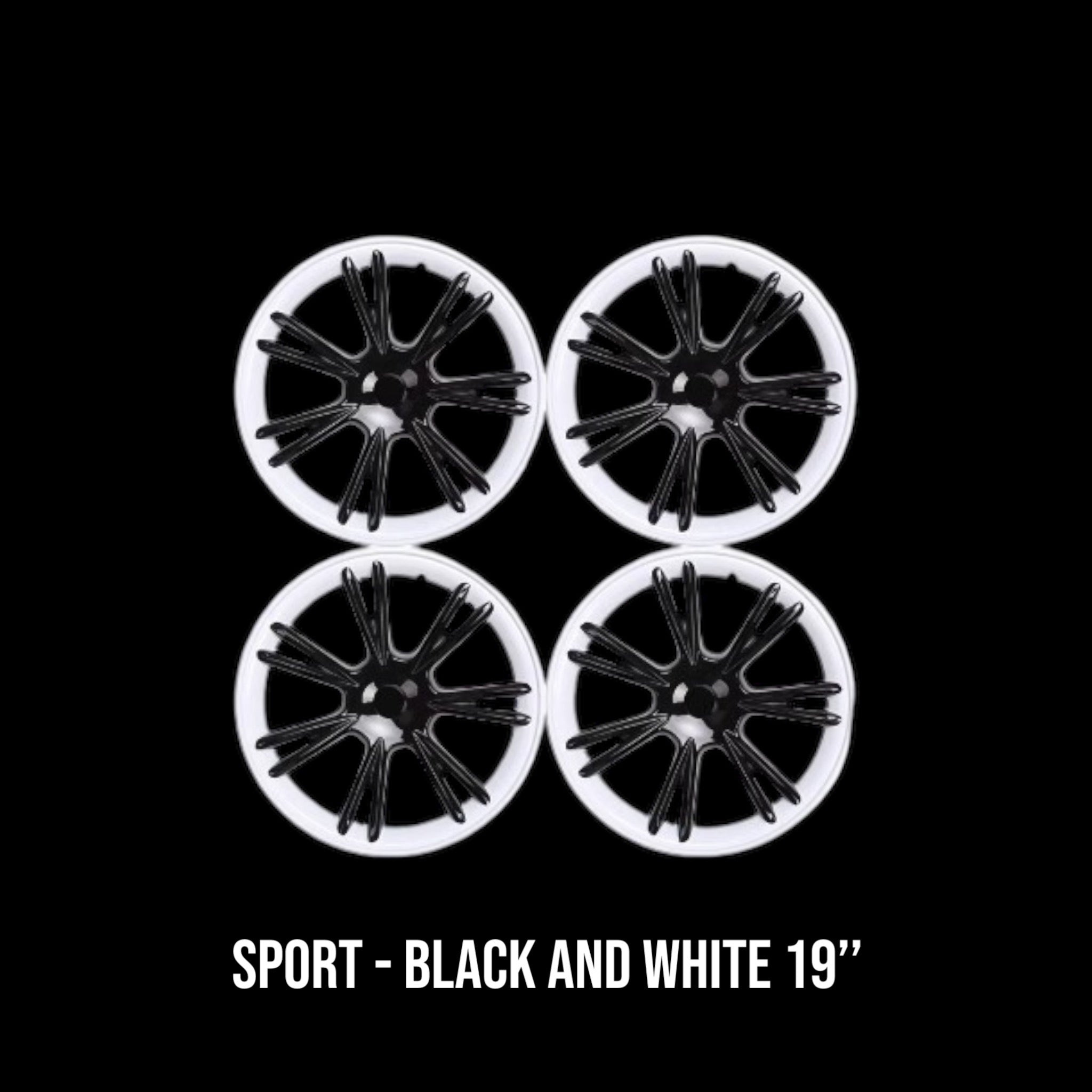 Wheel cover sport 19’’ black and white - TESLA MODEL Y