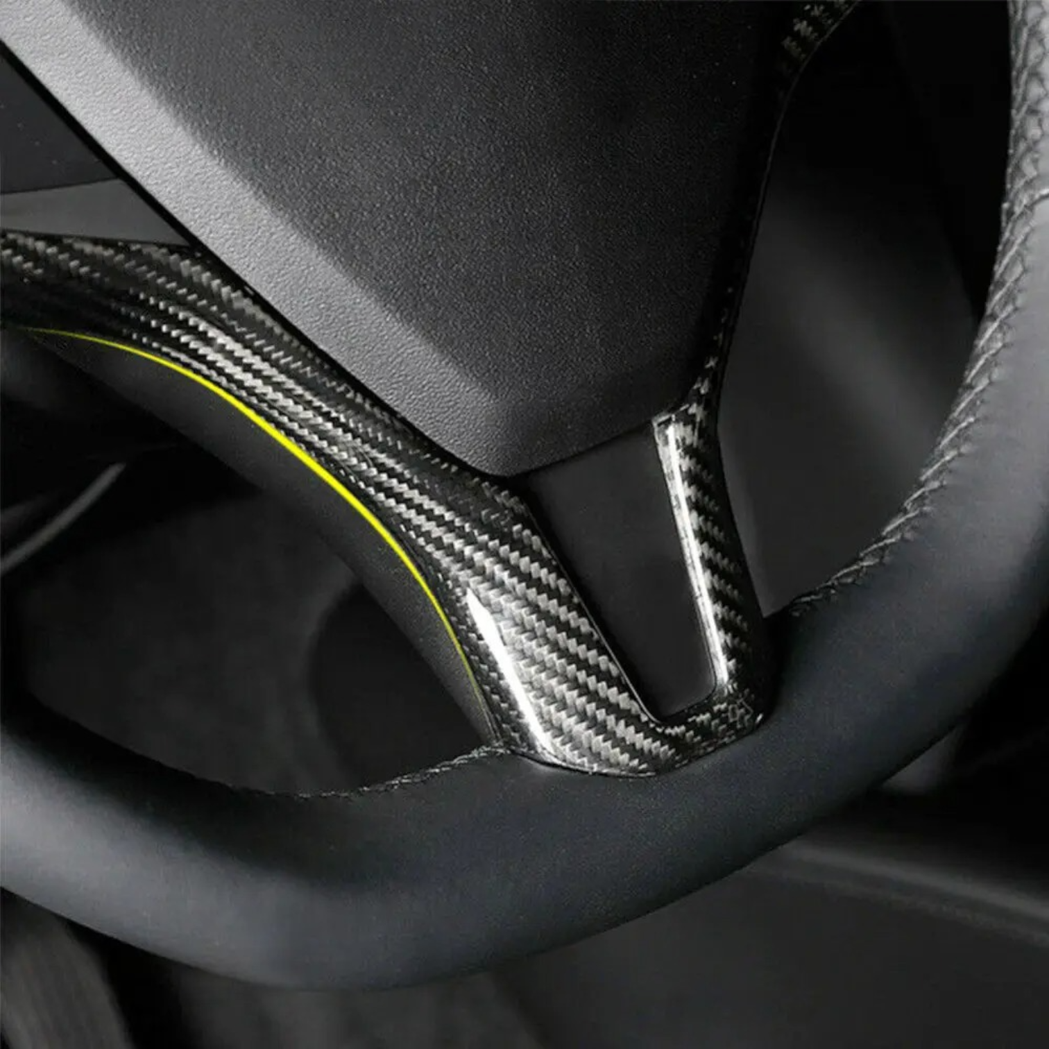 Carbon fiber steering wheel trim for TESLA MODEL S/X - ProTesla